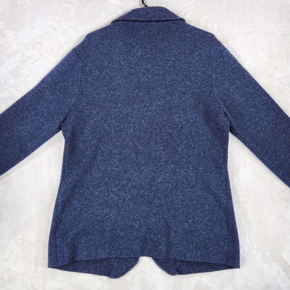 Porter & Ash Cardigan Mens Large Blue Lambswool Nylon Knit Casual